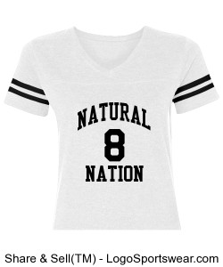 iBrandForward Women's Natural Nation Jersey White and Black. Design Zoom
