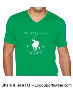 iBrandForward Next Level Premium Sueded Polo T-Shirt Green/White Design Zoom