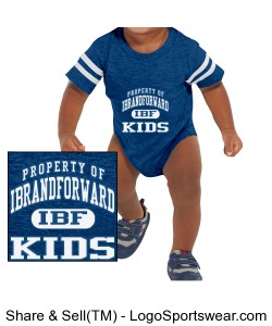 iBrandForward Infant Football Bodysuit Vintage Royal and White Design Zoom